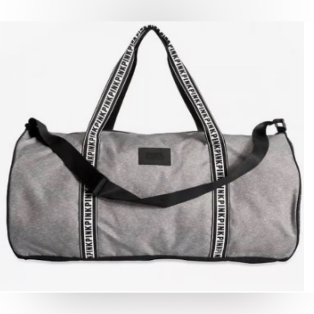 NWT Victoria Secret PINK Large Gray Weekender Duffel Bag
